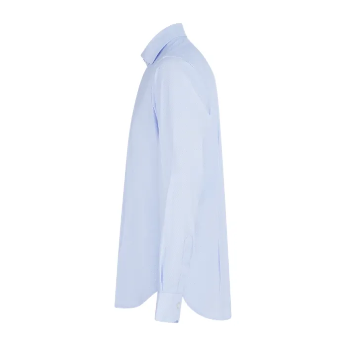 Lavorazione Sartoriale - Camicia celeste microlavorata in tessuto tecnico