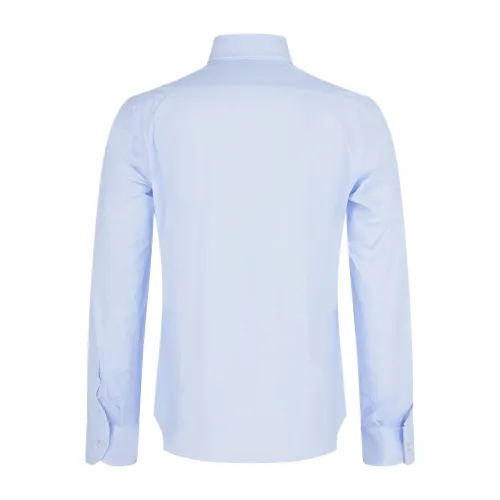 Lavorazione Sartoriale - Camicia celeste microlavorata in tessuto tecnico