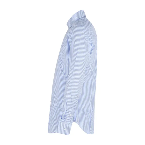 Xacus - Camicia bianca a righe celeste in cotone Tailor fit per uomo | 536ml 2