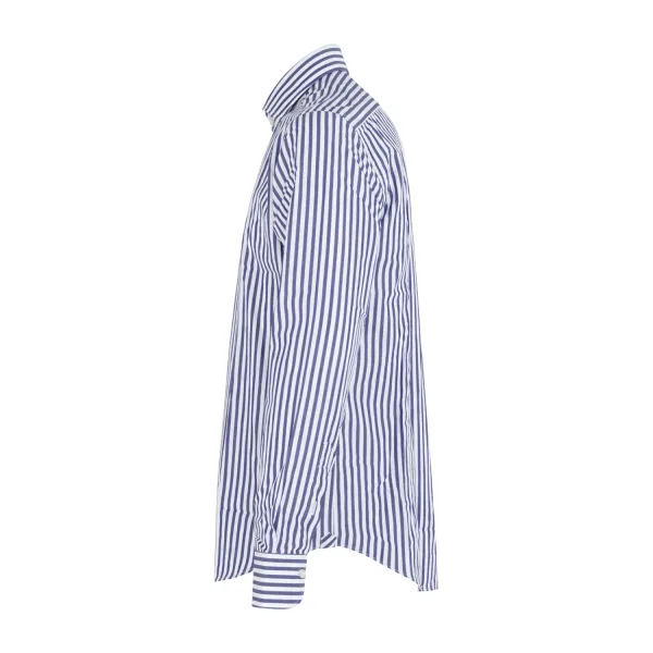 Lavorazione Sartoriale - Camicia bianca a righe blu in cotone slim fit per uomo 2