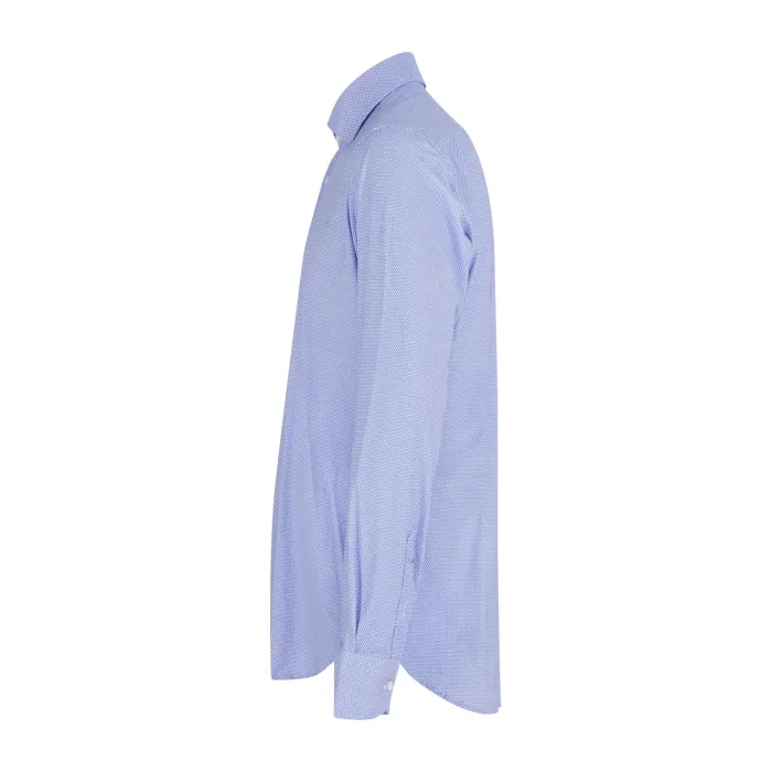 Lavorazione Sartoriale - Camicia azzurra microlavorata in tessuto tecnico