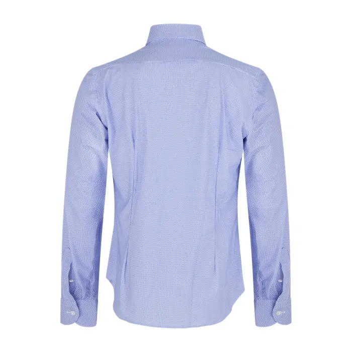 Lavorazione Sartoriale - Camicia azzurra microlavorata in tessuto tecnico