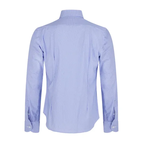 Lavorazione Sartoriale - Camicia azzurra microlavorata in tessuto tecnico