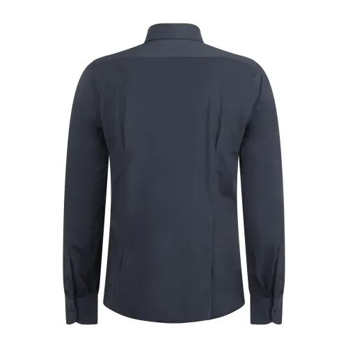 Lavorazione Sartoriale - Camicia nera in tessuto tecnico custom fit per uomo |