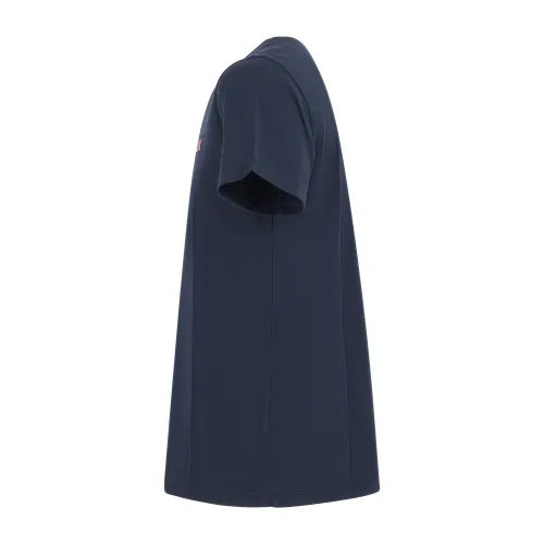 Sun68 - T-shirt blu manica corta con ricamo logo fluo per uomo | t35140 07 navy