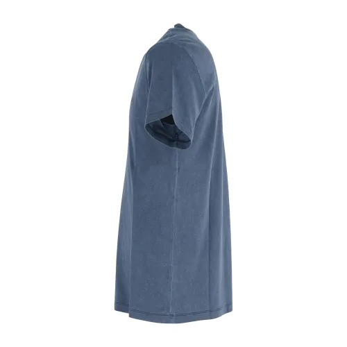 Sun68 - T-shirt blu con ricamo logo sul petto per uomo | t35145 07 navy blue