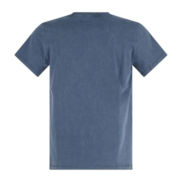 Sun68 - T-shirt blu con ricamo logo sul petto per uomo | t35145 07 navy blue