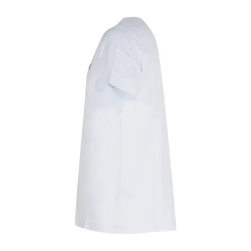 Sun68 - T-shirt bianca manica corta con ricamo logo fluo per uomo | t35140 01
