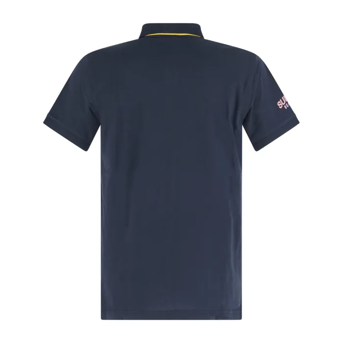 Sun68 - Polo blu manica corta con ricamo logo per uomo | a35140 07navy blue