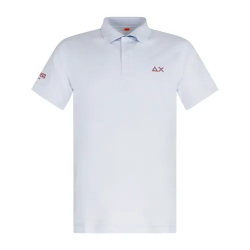 Sun68 - Polo bianca manica corta con ricamo logo per uomo | a35140 01bianco