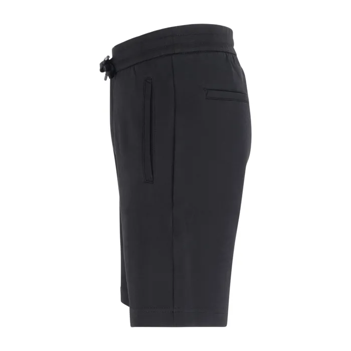 Armani Exchange - Bermuda nera con vita elasticizzata e coulisse per uomo |