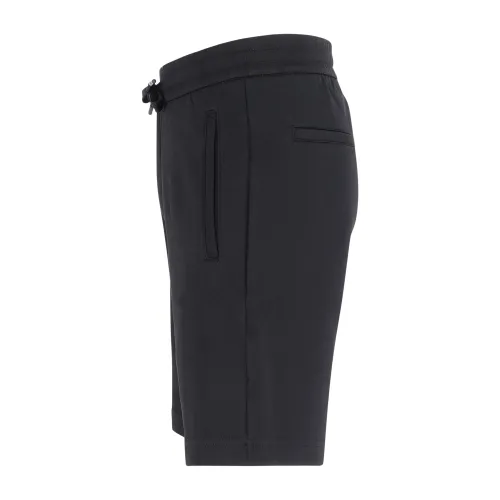 Armani Exchange - Bermuda nera con vita elasticizzata e coulisse per uomo |