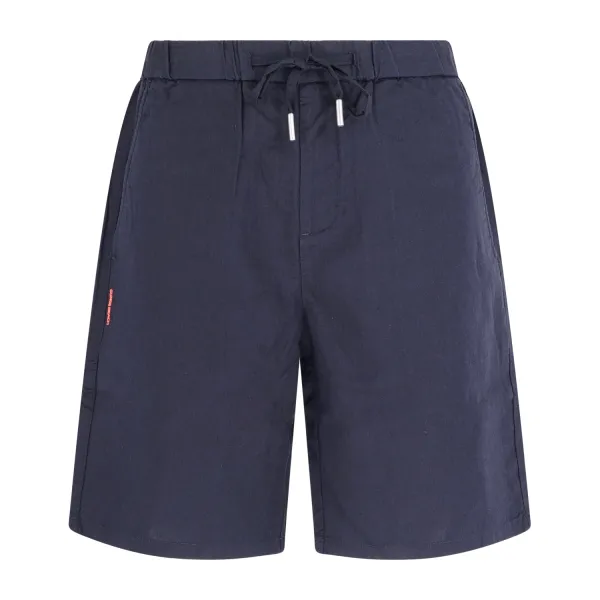Sun68 - Bermuda blu in lino e cotone con coulisse in vita per uomo | b35110