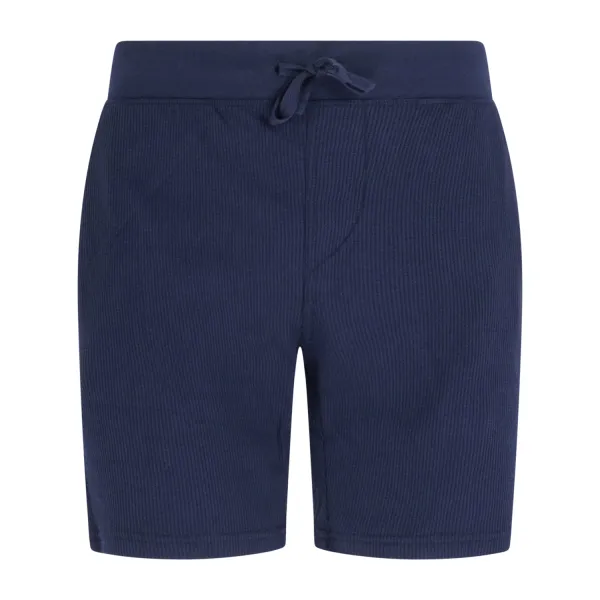 Polo Ralph Lauren - Bermuda blu in cotone a coste e elastico in vita e coulisse