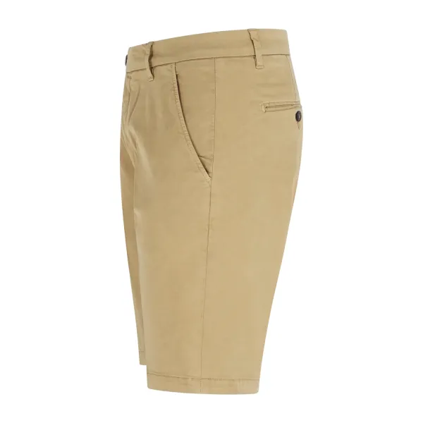 Roy Roger's - Bermuda beige tasca a filo in cotone slim fit per uomo | 2