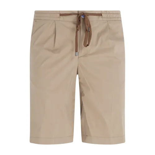 Barbati - Bermuda beige con elastico in vita e laccetti in cotone per uomo |
