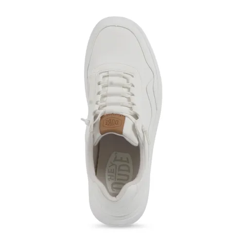 Hey Dude - Sneakers bianca in pelle con logo inciso sul retro per uomo | hd