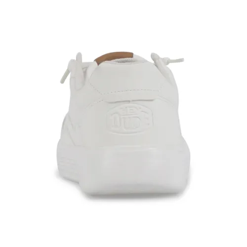 Hey Dude - Sneakers bianca in pelle con logo inciso sul retro per uomo | hd