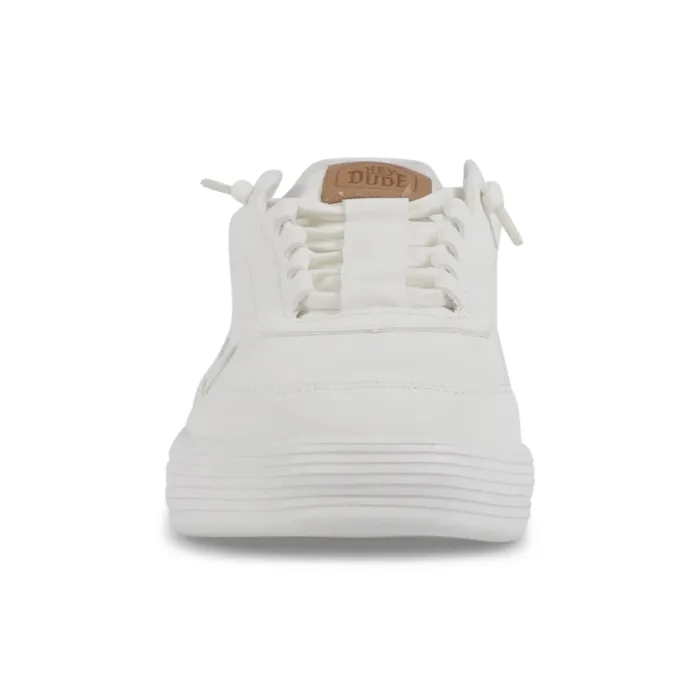 Hey Dude - Sneakers bianca in pelle con logo inciso sul retro per uomo | hd