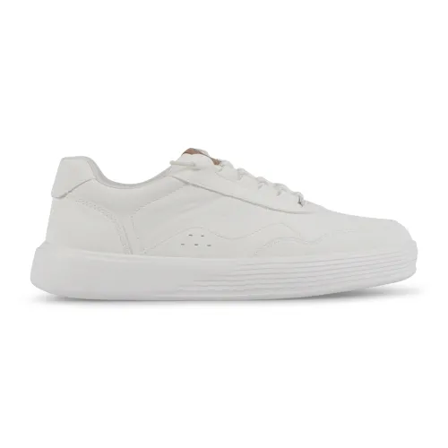 Hey Dude - Sneakers bianca in pelle con logo inciso sul retro per uomo | hd