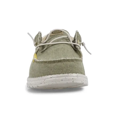 Hey Dude - Slip on verde in tomaia bicolor in tessuto intrecciato per uomo | hd