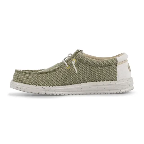 Hey Dude - Slip on verde in tomaia bicolor in tessuto intrecciato per uomo | hd