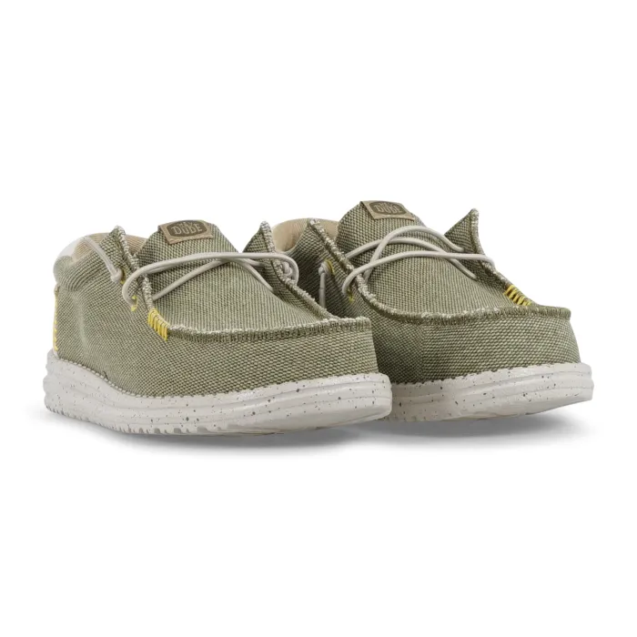 Hey Dude - Slip on verde in tomaia bicolor in tessuto intrecciato per uomo | hd