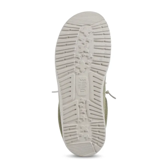Hey Dude - Slip on verde in tomaia bicolor in tessuto intrecciato per uomo | hd