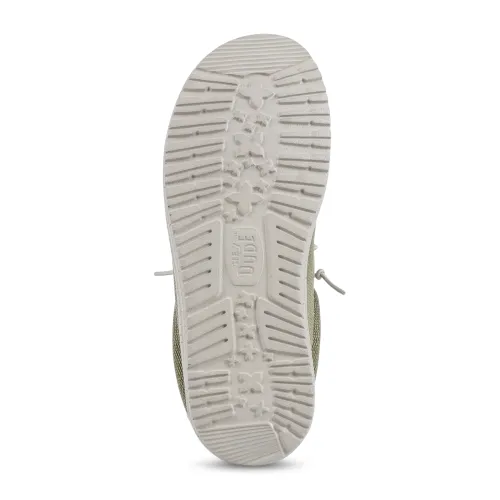 Hey Dude - Slip on verde in tomaia bicolor in tessuto intrecciato per uomo | hd