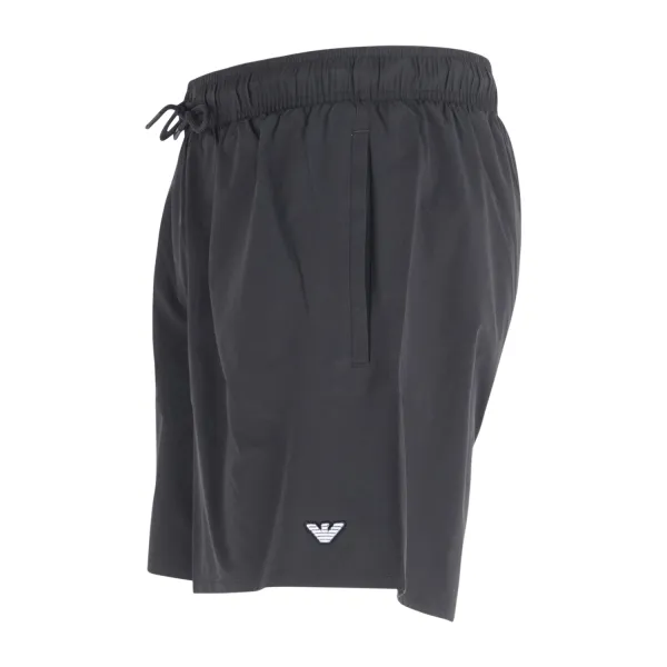Emporio Armani - Bermuda mare nero con ricamo logo sul fronte per uomo | 2