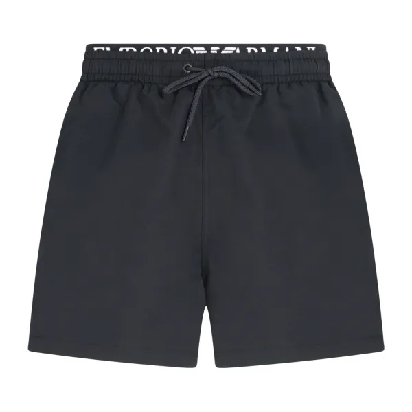 Emporio Armani - Bermuda mare nera con elastico logato in vita per uomo |