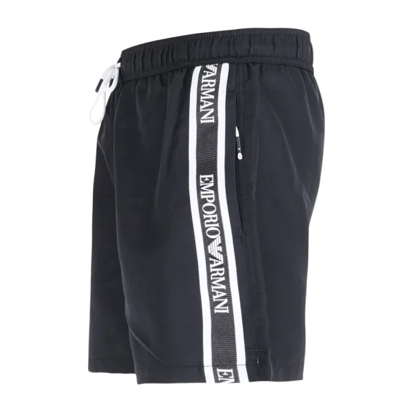 Emporio Armani - Bermuda mare nera con bande laterali logate per uomo | 2