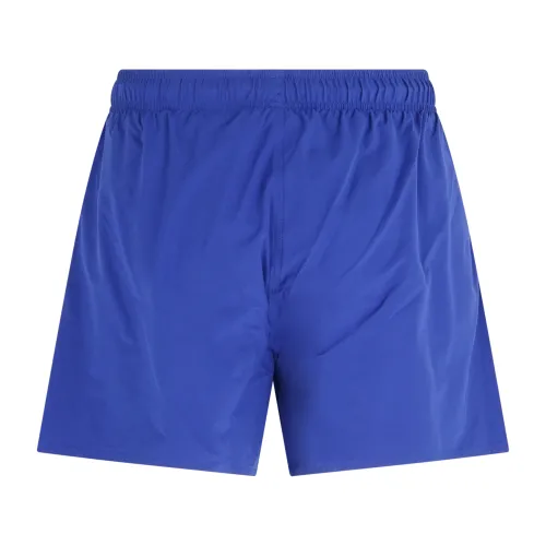 Emporio Armani - Bermuda mare blu con ricamo logo sul fronte per uomo |