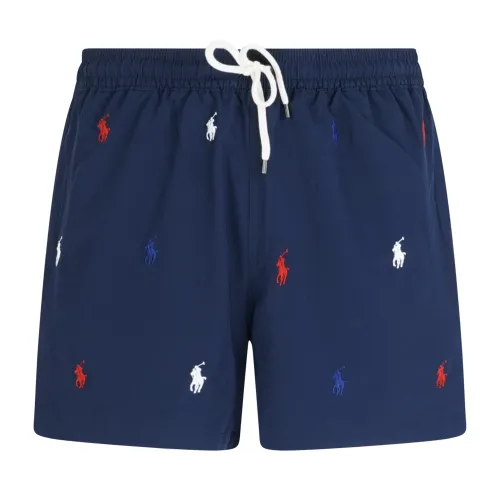 Polo Ralph Lauren - Bermuda mare blu con logo ricamato per uomo | 710957786001