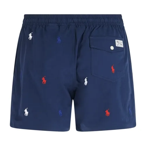 Polo Ralph Lauren - Bermuda mare blu con logo ricamato per uomo | 710957786001