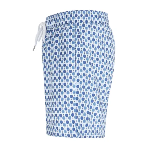 Sun68 - bermuda mare bianco con stampa racchette tennis per uomo | h35111