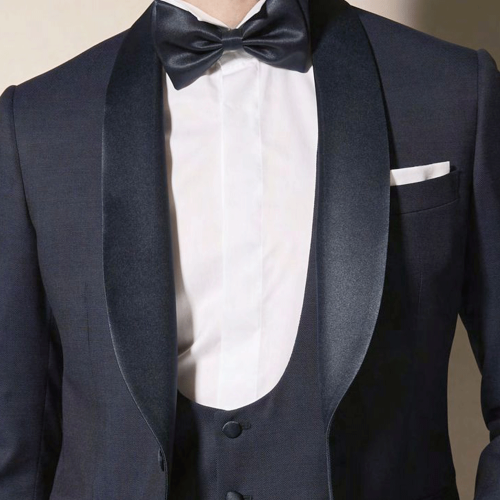 Luigi Bianchi Mantova Flirt - Abito smoking nero con rever sciallato in raso 2