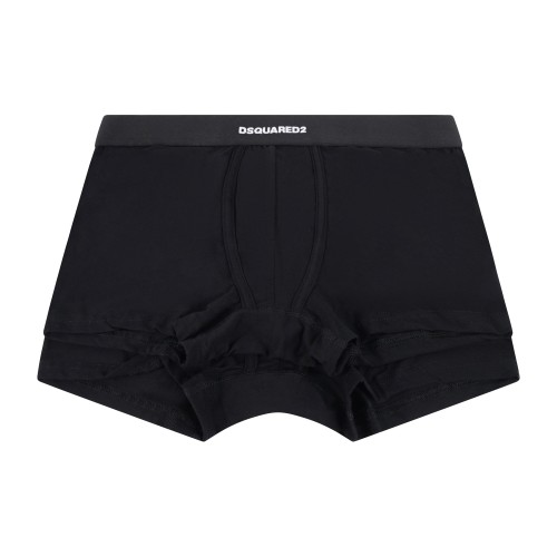 Dsquared2 - Set boxer neri da 2 pezzi con logo sull'elastico per uomo |