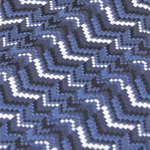 Missoni - Cravatta blu con motivo jacquard per uomo | cr7aseu9989 0002 2