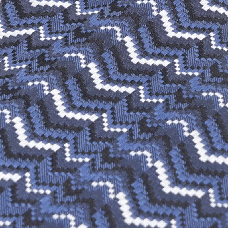 Missoni - Cravatta blu con motivo jacquard per uomo | cr7aseu9989 0002