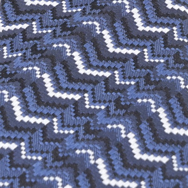 Missoni - Cravatta blu con motivo jacquard per uomo | cr7aseu9989 0002