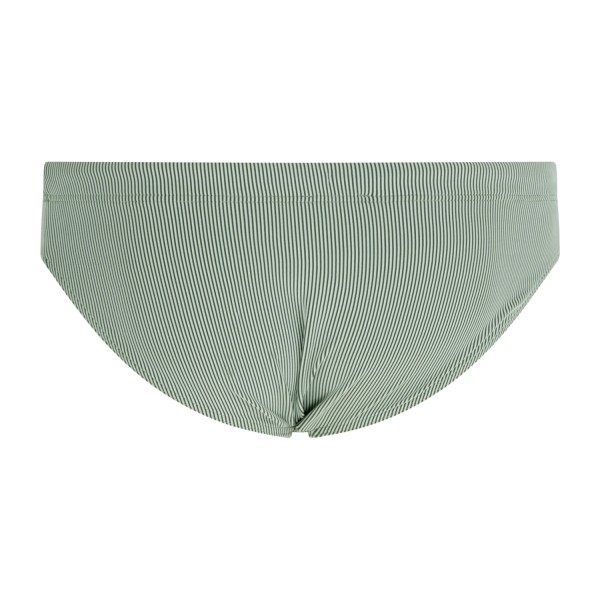 Emporio Armani - Slip mare verde in tessuto stretch a righe con ricamo logo per