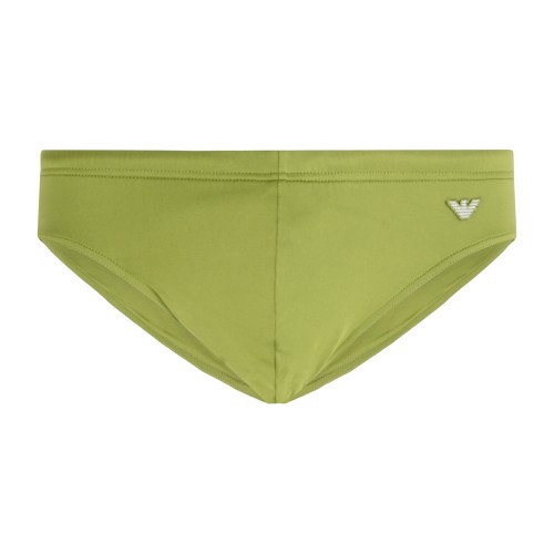 Emporio Armani - Slip mare verde con patch logo ricamata sul fronte per uomo |
