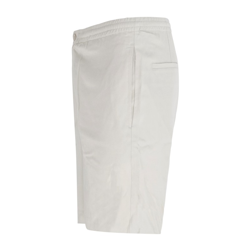Unity - Bermuda beige con girovita elasticcizato e laccetti in misto lino per