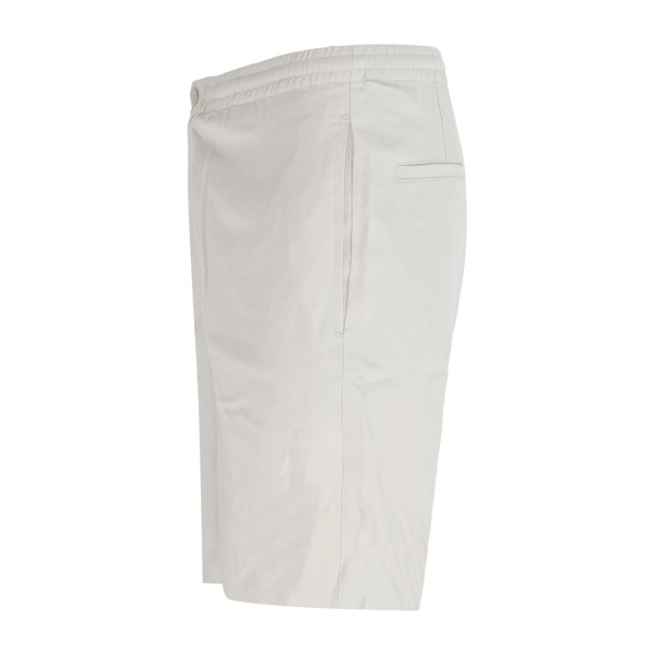 Unity - Bermuda beige con girovita elasticcizato e laccetti in misto lino per