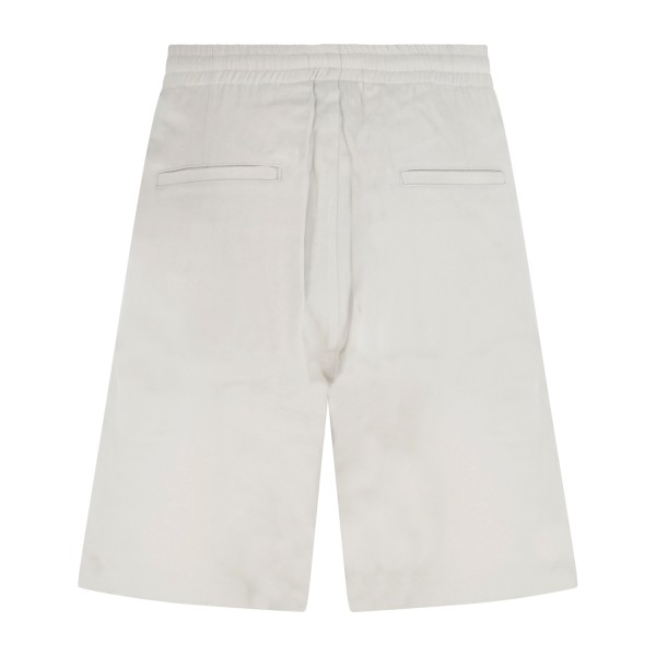 Unity - Bermuda beige con girovita elasticcizato e laccetti in misto lino per