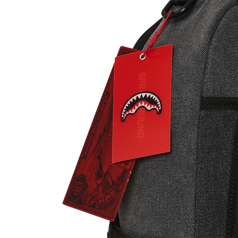 Sprayground - Zaino nero Shark central painted con stampa logo per uomo |