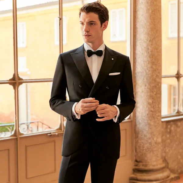 Luigi Bianchi Mantova Flirt - Abito doppiopetto nero per uomo | 