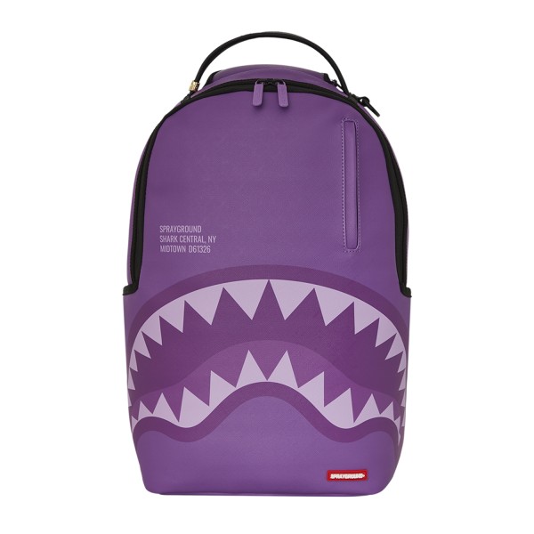 Sprayground - Zaino viola Purple shark central in ecopelle per uomo | b7740nsz