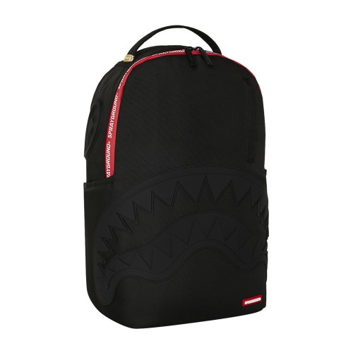 Sprayground - Zaino nero Printed zipper shark con bordo zip logato per uomo | 2